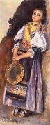 Pierre Auguste Renoir Italian woman witb Iambourine painting